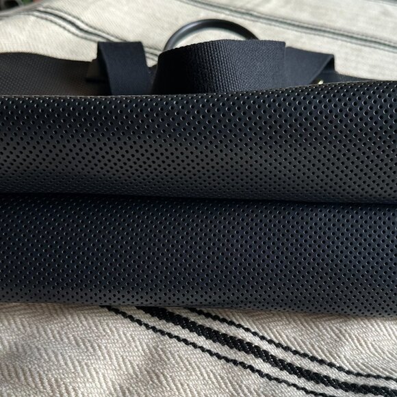 Clare V. Le Zip Sac in Black Perf Leather w/Black  Cotton Webbing Straps - Picture 9 of 9